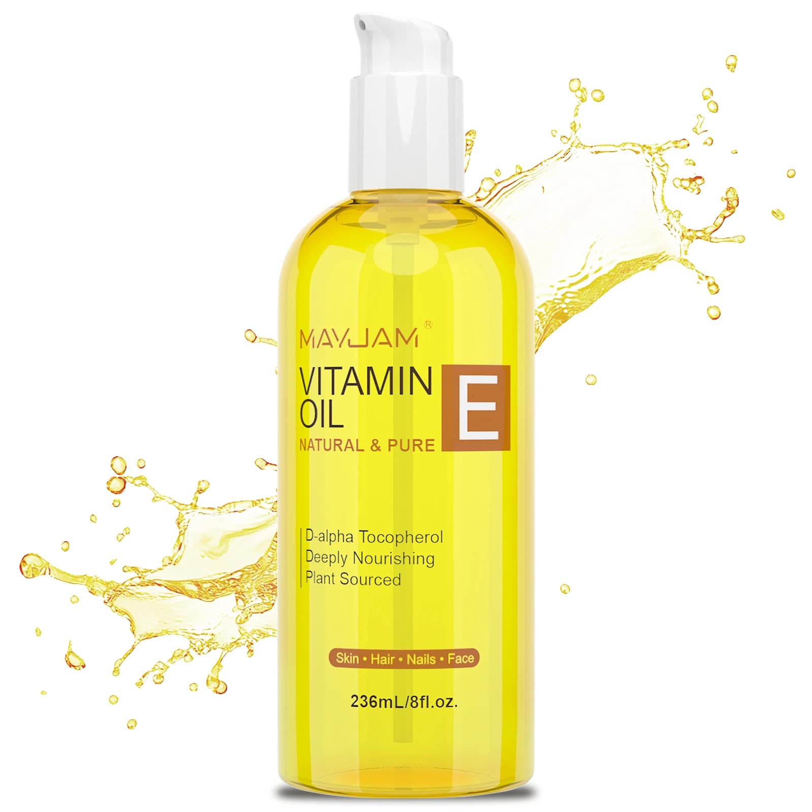MAYJAM huile de vitamine E Pure et naturelle pour le visage corps cheveux hydratant et nourrissant d-alpha Tocopherol