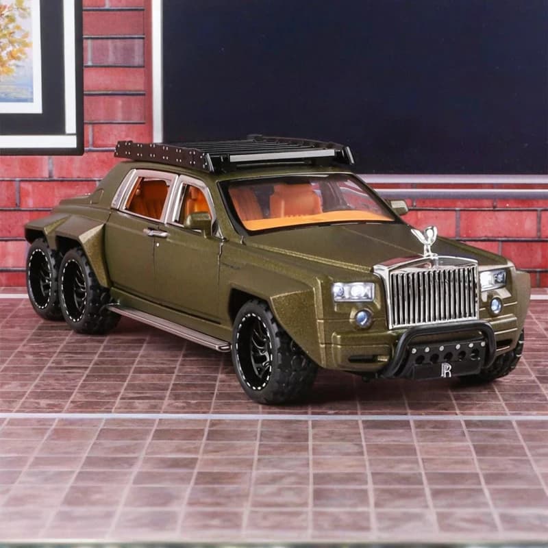 1:32 Rolls Royce Phantom 6X6 Modifié Alliage Moulés sous Pression En Métal Modèle De Voiture Son et Lumière Enfants Jouet De Voiture Cadeau D'anniversaire Mini GT Garçons