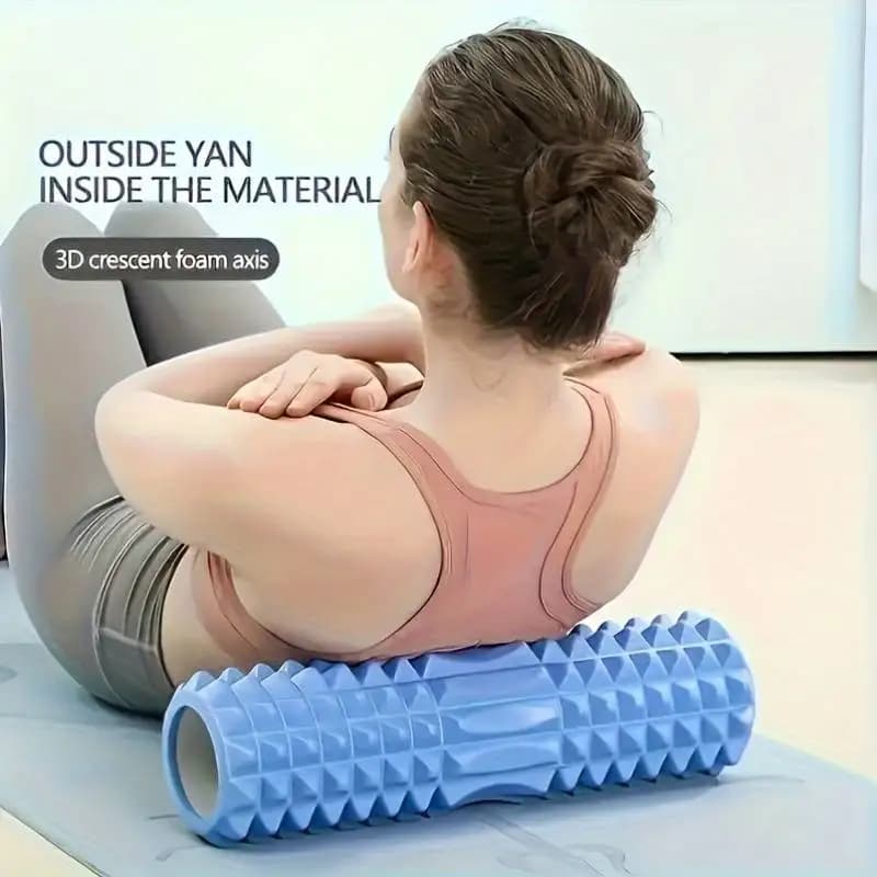 Rouleau en mousse à pois de 45 cm, rouleau de yoga 3D pour massage musculaire complet du corps et rééducation