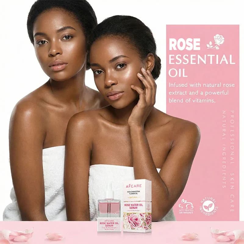 Sérum Huile d'Eau de Rose Pure Naturelle pour le Visage – Hydrolat de Rosa Damascena – Essence Rafraîchissante – Eau de Rose Hydratante et Apaisante pour la Peau
