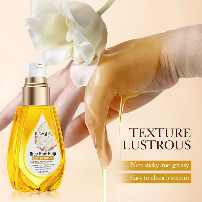 Purée de riz, huile essentielle de soin capillaire, riz lisse et soyeux, pulpe brute, huile d'essence capillaire, améliore la chute des cheveux, parfum longue durée pour voiture