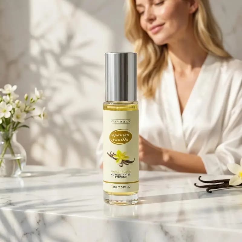 Parfum Roll-On Vanille Mini Vegan Sans Alcool Longue Durée Parfum Portable pour Femmes Filles Sac à Main