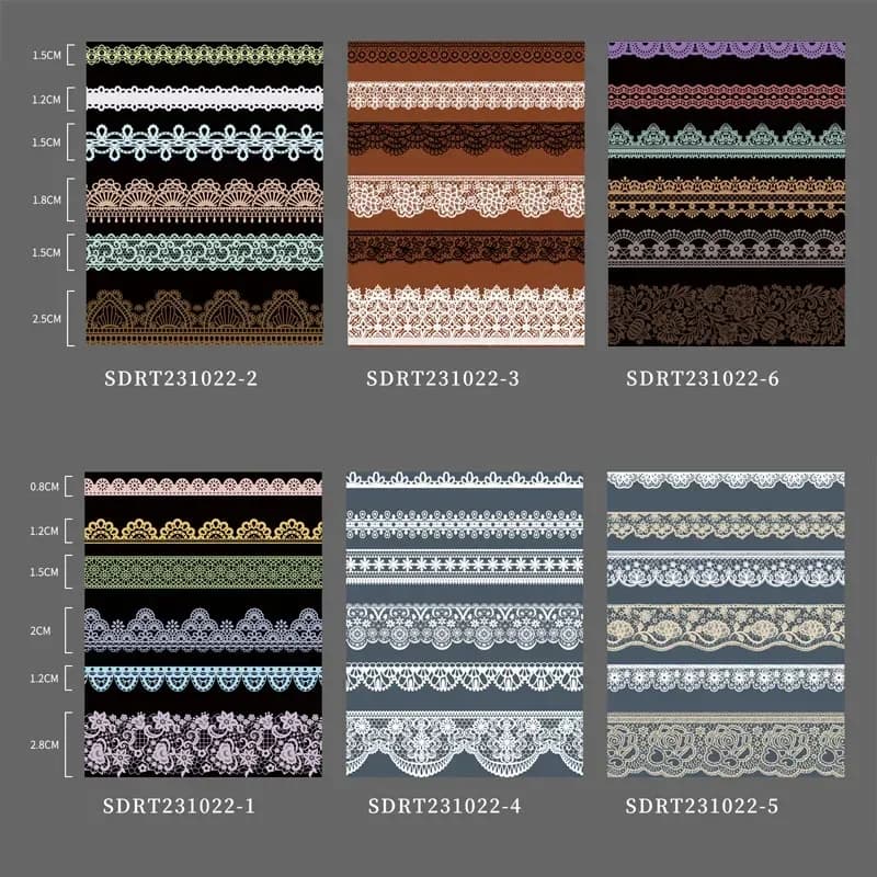 6 rouleaux de ruban adhésif Washi en PET à dentelle rétro, pour la décoration de journaux, Washitape Adhesiva Decorativa, fournitures de scrapbooking, ruban de masquage