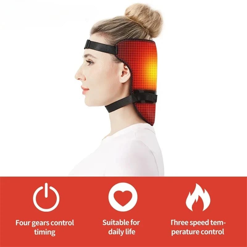 Couvre-tête chauffant pour soulager les maux de tête, favoriser la circulation sanguine, réduire le stress du bureau et apporter une chaleur relaxante à la tête